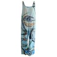 thumbnail image 2 of Gibobby pantalones de yoga Tirantes Estampado retro Damas Resumen Mono Casual Mujer Mono(Azul， XXXL), 2 of 5