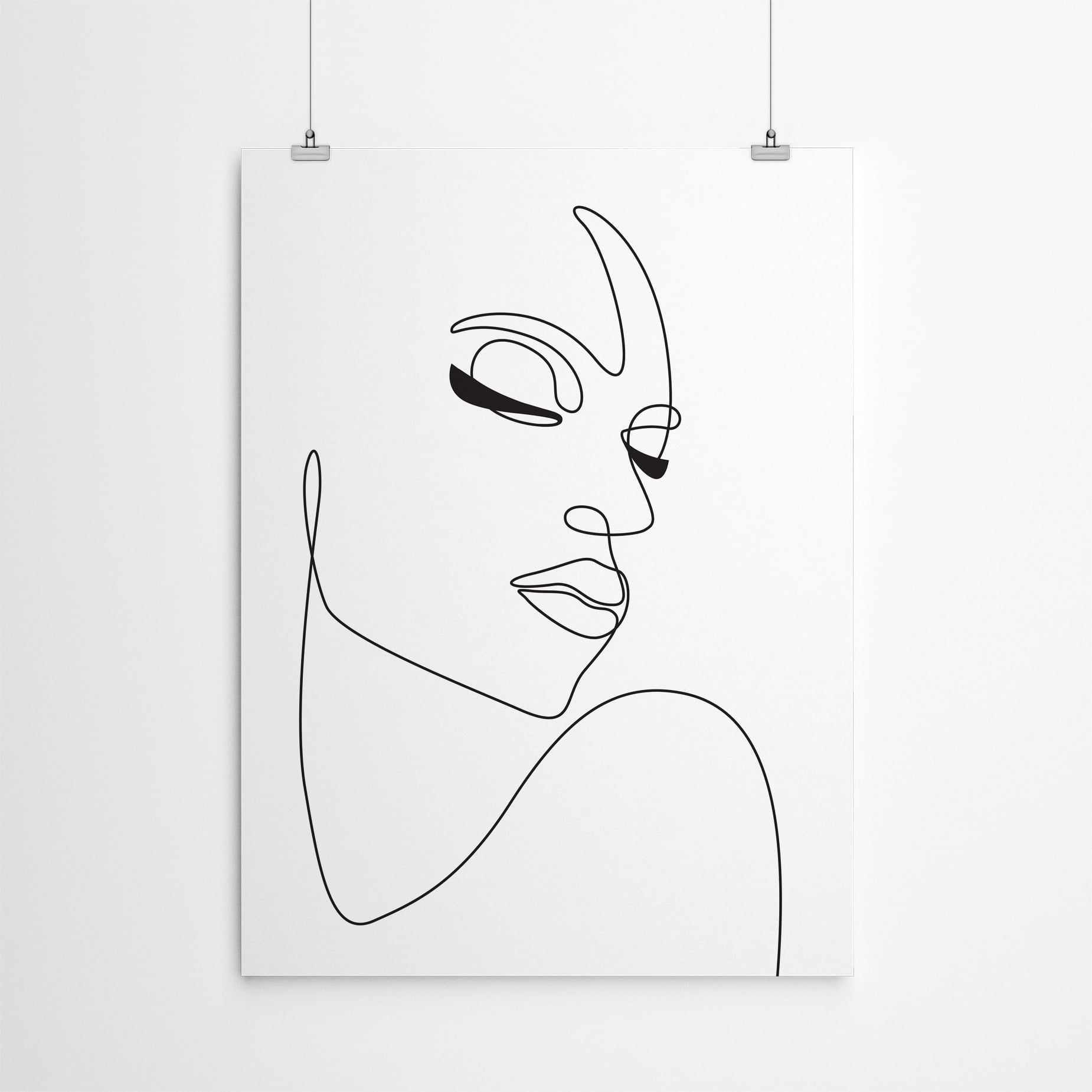 Americanflat One Line Woman Face by Elena David Poster Art Print -  Walmart.com