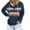 Navy, variant on XIAONU Womens Hoodies Button Polo Collar Rainbow Print Hooded Sweatshirt Sporty Pleasure Baggy Long Sleeve Pullover Hoodie With Pockets