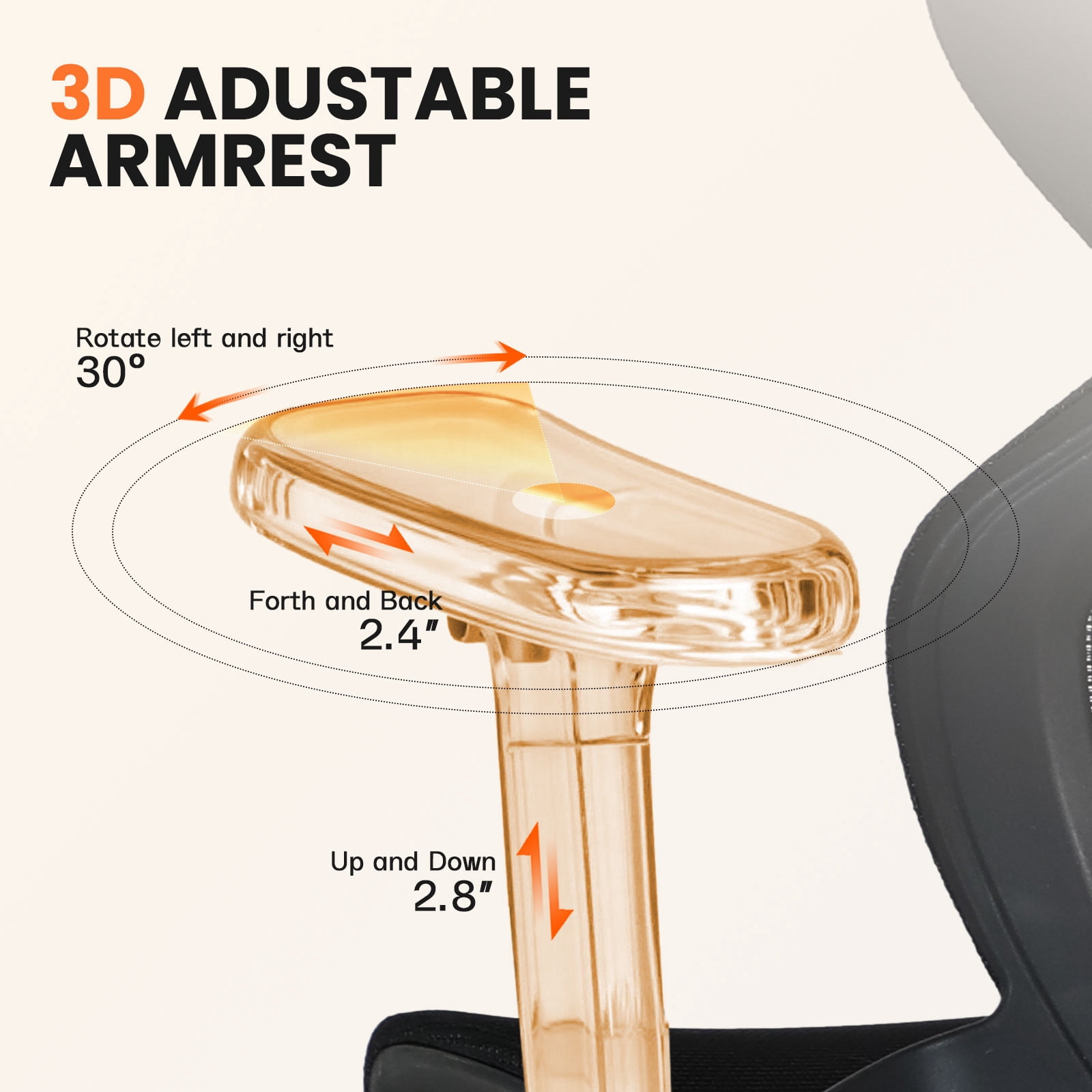 Q3 Ergonomic Office Chair — Adaptive 3-Point Lumbar Support with 136° Recline for Gaming and Home