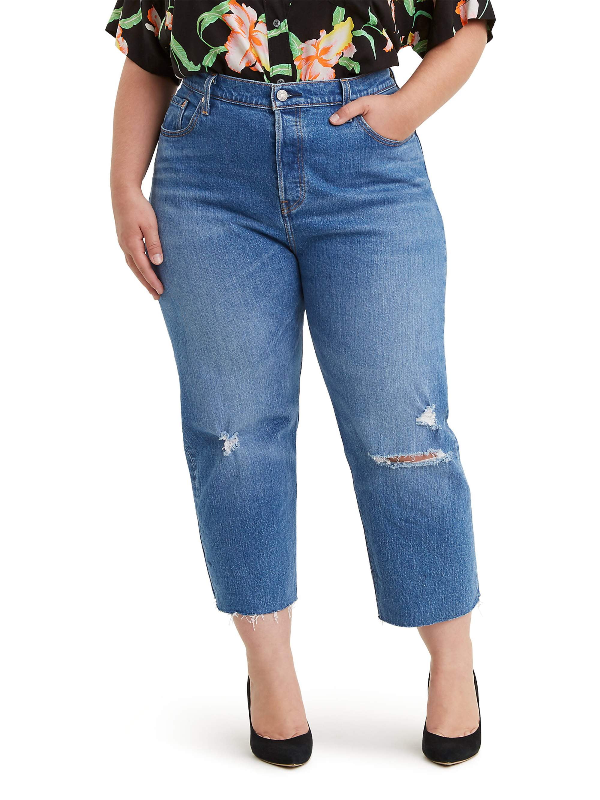 Plus Size High Rise Straight Crop Jean 