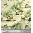 thumbnail image 1 of Soimoi Cotton Duck Fabric Tree & Kangaroo Animal Printed Craft Fabric by The Yard 42 Inch Wide, 1 of 1