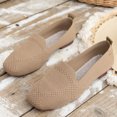 thumbnail image 5 of Round Toe Women Flat Shoes Slip on Girls Dress Black Ballet Flats Khaki 5.5, 5 of 5