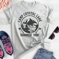 thumbnail image 2 of Camp Crystal Lake Shirt, Unisex Women's Men's Shirt, Funny Horror Movie T-shirt, Graphic Tee, Heather Ash, 3X-Large, 2 of 6