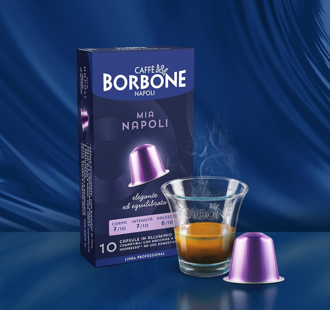 Caffè Borbone Mia Napoli Aluminum Capsules Compatible with Nespresso Original Machines, Medium Roast, 50 Count