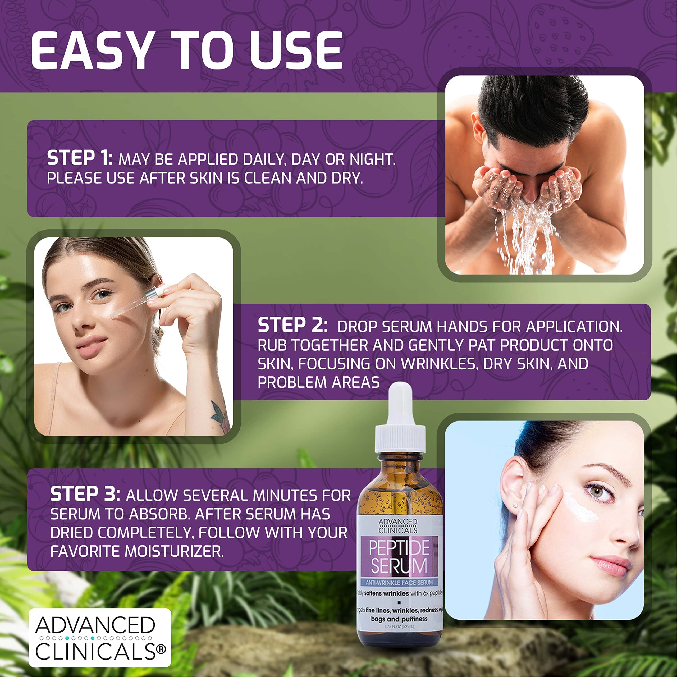 Advanced Clinicals Face Serum Value Set with Hyaluronic Acid Serum and Peptide Serum