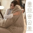 thumbnail image 3 of Eurhowing 2-Piece Twin Duvet Cover Set, Ultra-Soft Velvet Bedding Set with Zipper Closure & 1 Pillow Sham, Wrinkle & Fade Resistant Duvet Cover, 68"x90", Beige, 3 of 8