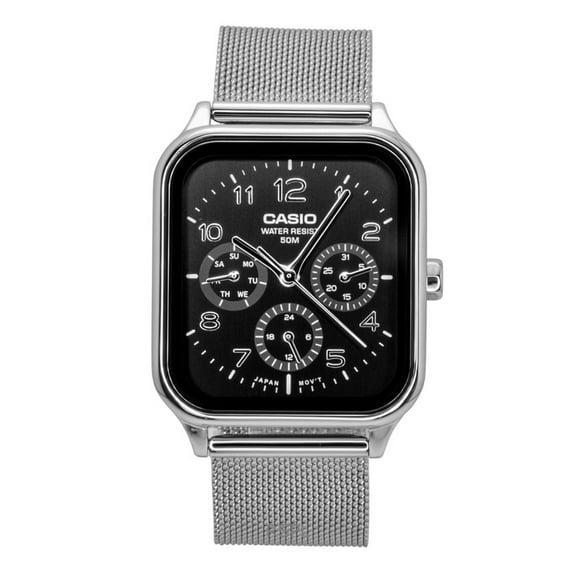 Casio Standard Analog Stainless Steel Black Dial Quartz MTP-M306M-1AV Men's Watch