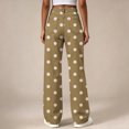 thumbnail image 7 of Ltctricy Girls Pants Polka Dot Wide Leg Trousers with Pockets High Waisted Kids Pants Fall Casual Streetwear(Brown,5-6 Years), 7 of 7