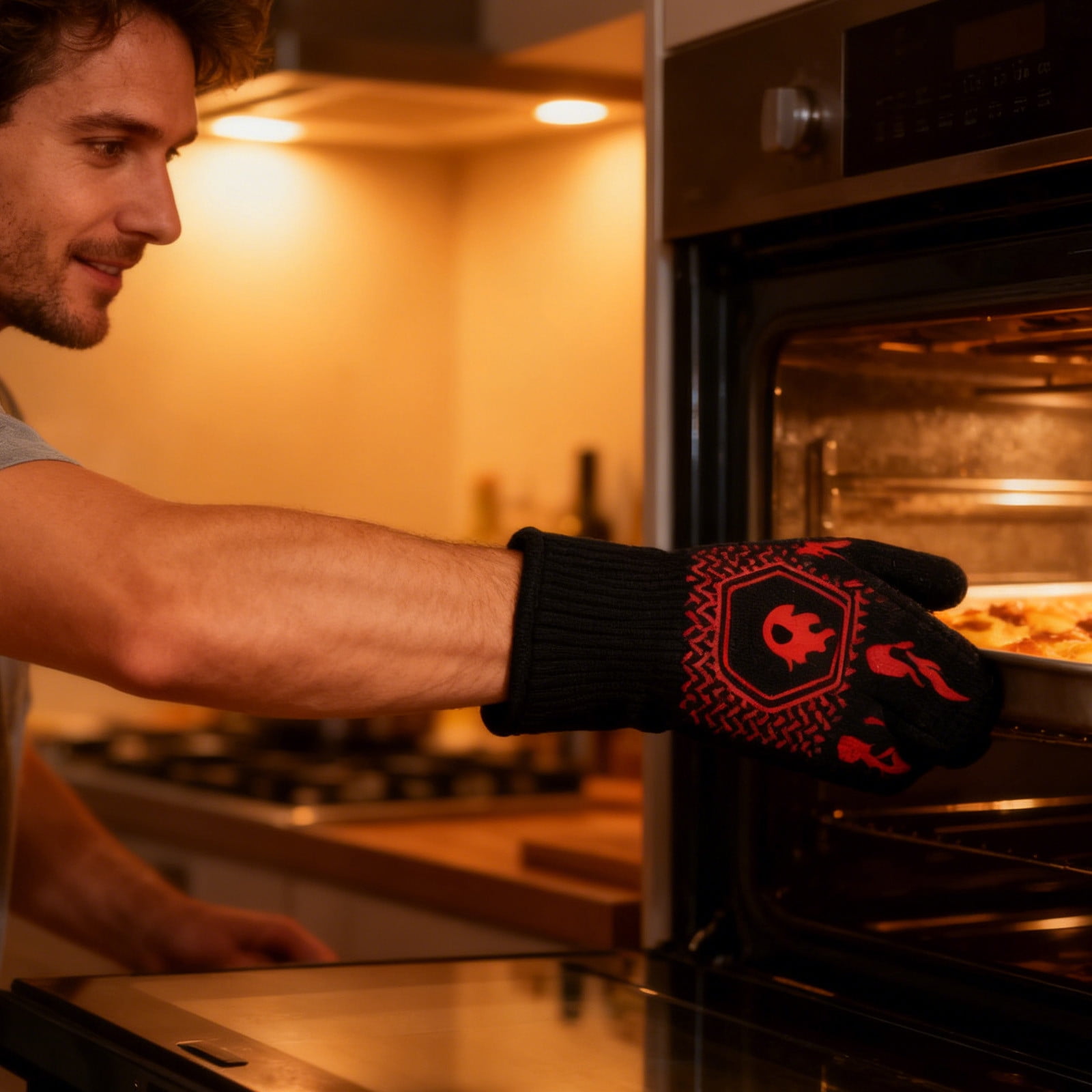 Fufafayo Oven Mitts Heat-Resistant Gloves for Ovens And Microwaves, High-Temperature Protective Gloves for Handling Hot Pots Pans, Kitchen Cooking BBQ Baking Grilling Essentials