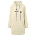 thumbnail image 4 of SwiftWear Women's "Yes I'm Still Cold " Print Long Hoodie Oversized Pullover Sweatshirt with Drawstring Hood, Soft Fleece Lined Casual Tops Khaki, 4 of 4