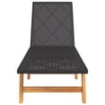 thumbnail image 3 of vidaXL Sun Loungers 2 pcs Black and Brown Poly Rattan&Solid Wood Acacia, 3 of 5