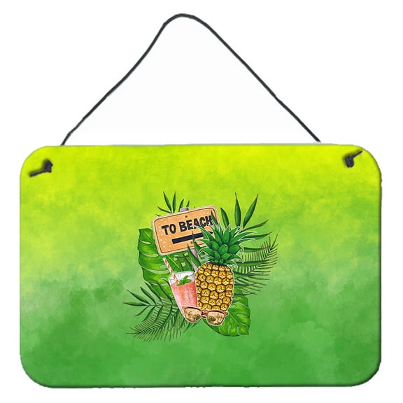 Carolines Treasures BB7450DS812 To the Beach Summer Wall or Door Hanging Prints 8HX12W multicolor