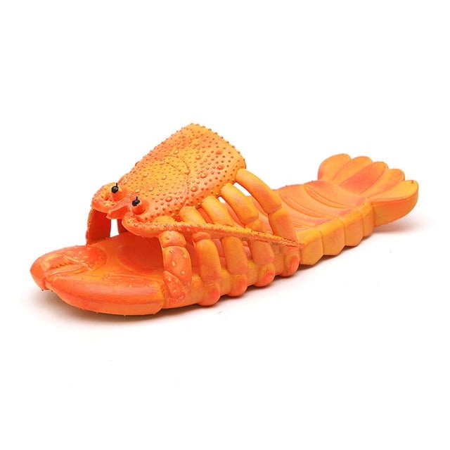 Zapatillas de langosta para mujer, chanclas divertidas de animales, zapatos informales de playa, zapatillas de playa suaves de talla grande Unisex, novedad de verano 2022