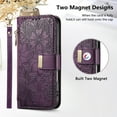 thumbnail image 5 of Dteck Crossbody Wallet Case for Samsung Galaxy A71 4G with Card Holder, Soft Embossing PU Leather Magnetic Closure Strap Zipper Pocket Phone Case Fit for Samsung Galaxy A71 4G,Purple, 5 of 7