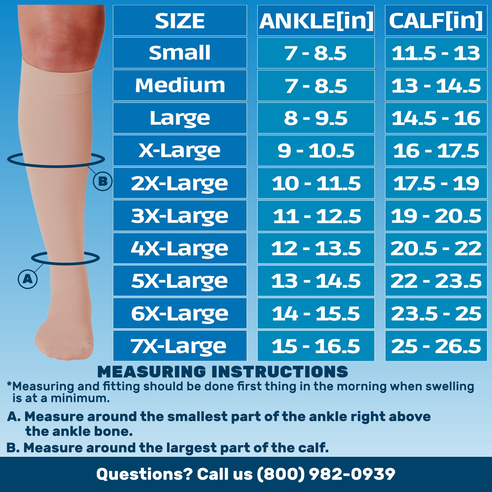 7XL Wide Calf Compression Socks for Women and Men 15-20 mmHg - Beige, 7X-Large