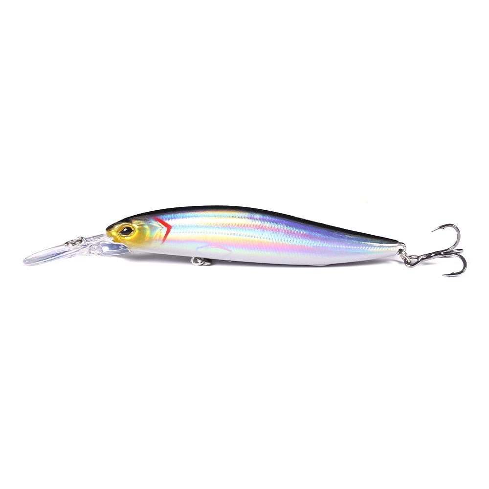 HENGJIA Fishing Lures Large Hard Bait Minnow VIB Lure with Treble Hook Life-Like Swimbait Fishing Bait Popper Crankbait Sinking Lure for Trout Bass Walleye Redfish, 6PCS