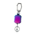 thumbnail image 4 of Dualoai Carabiner Keys Chains ID Holder Reel Pull Cord with Steel Cord Retractable violet, 4 of 9