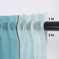 thumbnail image 5 of Teal Brown Ombre Valance Curtains for Kitchen/Living Room/Bathroom/Bedroom Window, Rod Pocket Small Topper Half Short Window Curtains Voile Sheer Scarf, Vintage Country Wooden 60"x18", 5 of 8