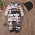 thumbnail image 5 of Hwmodou Baby Bodysuits Boys Childrens Farm Pattern Long Sleeved Jumpsuit Hat Two Piece Childrens Suit Fall Winter Baggy Crawl Suit,0-3M, 5 of 8