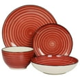thumbnail image 3 of Elama Gia 24 Piece Stoneware Dinnerware Set in Red, 3 of 7