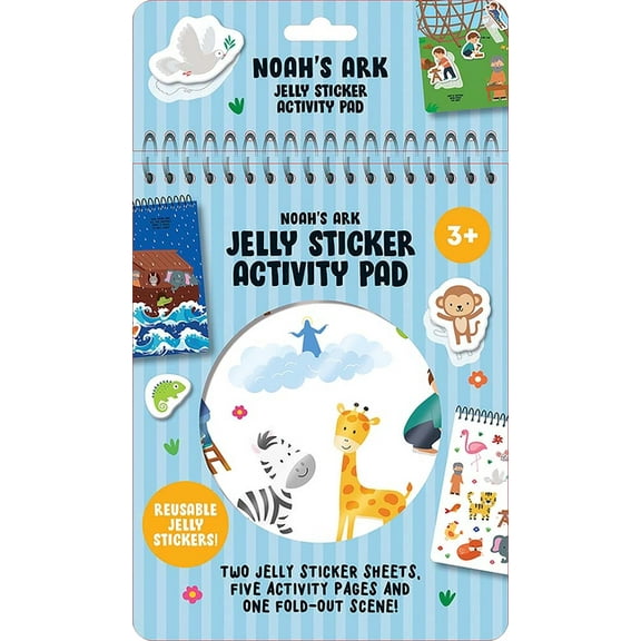 Dover Kids Activity Books Noah's Ark Jelly Sticker Activity Pad: With 31 Reusable Stickers, 2 Silicone Sticker Sheets, 4 Activity Pages and 1 Fold, (Hardcover)