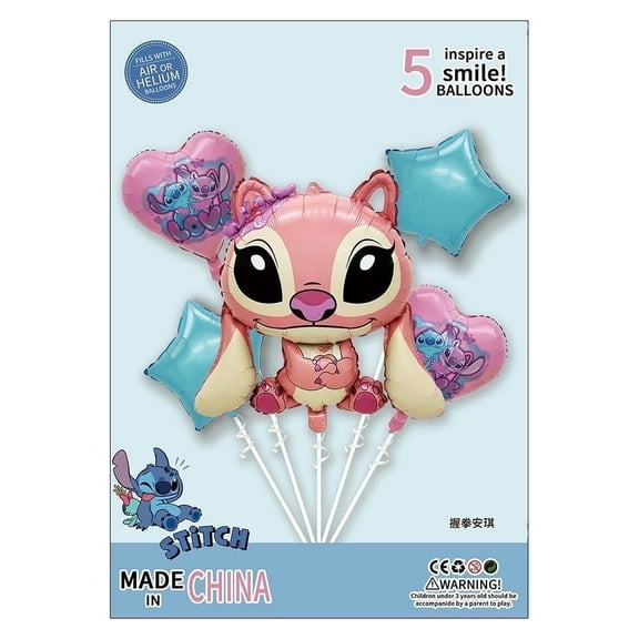 Experiment626 Foil Balloons 5PCS Set with String - Cartoon Birthday Party Decorations for Kids and Adults, Theme Celebration Supplies