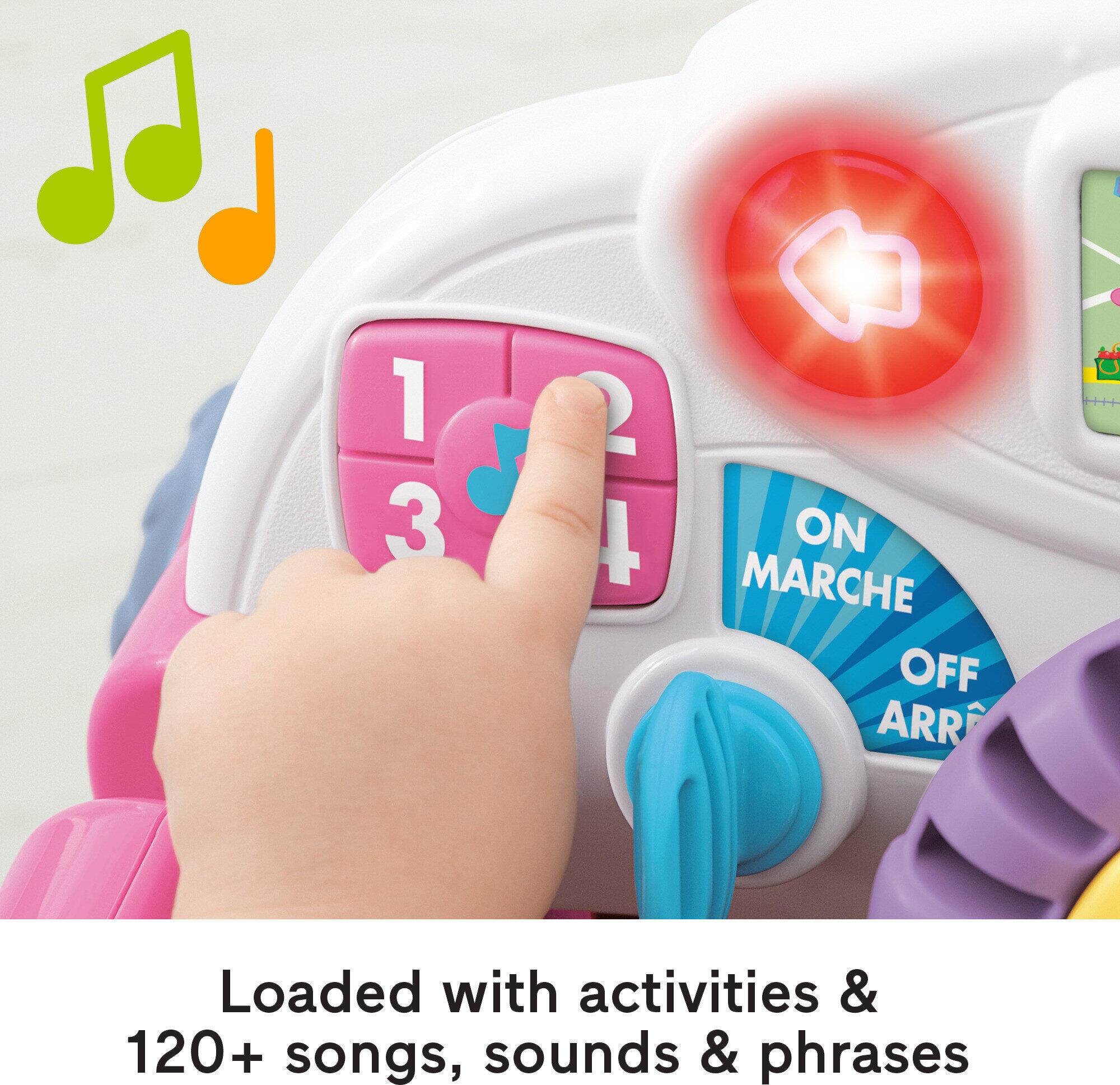 Fisher-Price Laugh & Learn Crawl Around Car, Electronic Learning Toy Activity Center for Baby, Pink - image 5 of 7