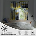 thumbnail image 5 of Grey Yellow Blackout Kitchen Curtains Tiers and Valances Set 3 Piece for Windows Modern Abstract Art Kitchen Window Curtains Set,Black Contemporary Trendy Valances for Living Room(36" Tiers Set), 5 of 6