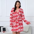 thumbnail image 7 of Hpapadks Robe for Women Nightgown Warm Flannel Nightgown Thickened Bathrobe Christmas Deer Fashion Warm Large Size Nightgown Women's Nightgowns Red XL, 7 of 7