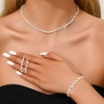 thumbnail image 3 of Gieenan Elegant Wedding Accessory Set Sophisticated Wedding Rhinestones Jewelry Set Necklace Earrings for Bridesmaids, 3 of 7