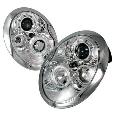 Spec-D Tuning  Halo LED Projector Headlights for 02 to 05 Mini Cooper - Chrome - 10 x 19 x 22 in.