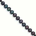 thumbnail image 1 of 14K Or Jaune 6-7mm FW Noir Cultivé Près de Collier de Perles Rondes 16 Pouces, 1 of 3
