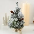 thumbnail image 3 of Christmas Tree Pre-lit Artificial Mini Flocked Tree Burlap Base Indoor Office Snow Flocked Tabletop Christmas Trees, 3 of 10