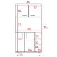 thumbnail image 5 of Malta Kitchen Pantry Double Door Cabinet, Four Legs, Three Shelves, 5 of 8