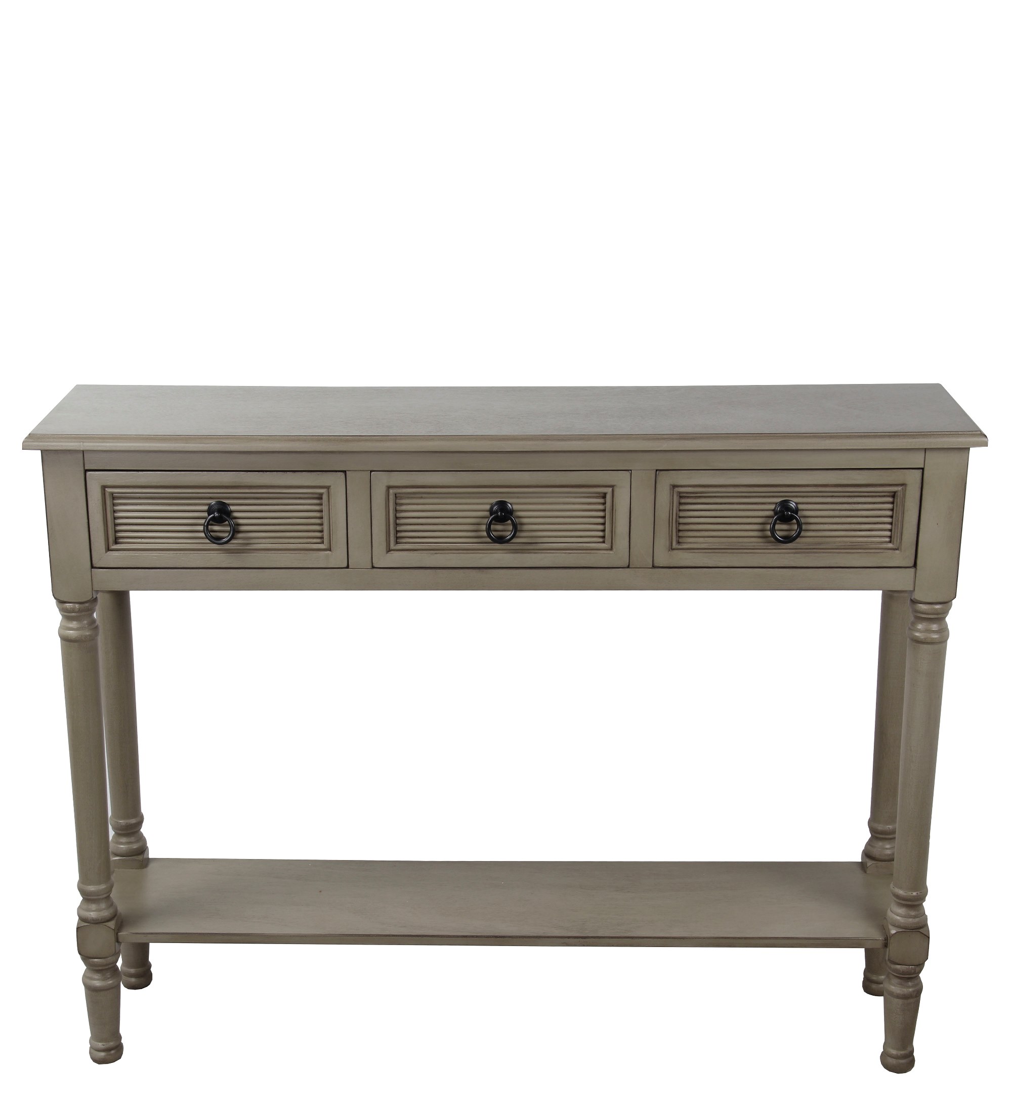 French Grey 3 Drawer Console Table