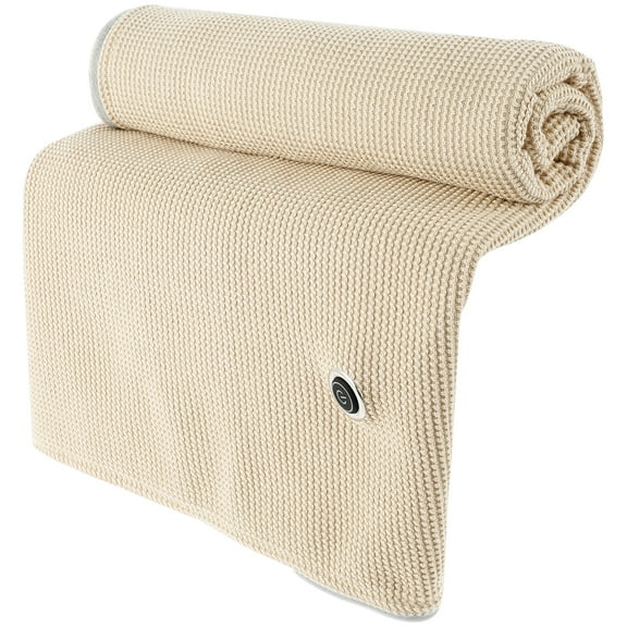 Thren Heated Shawl Needle Cotton Electric Heated Blanket Shawl 3 Temperature Heated Warming Blanket Soft Zipper Thermal Shawl Insulated Wrap Portable Heated Shawl Suitable for Home