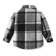 thumbnail image 3 of GYRATEDREAM Toddler Baby Boys Girls Plaid Flannel Shirt Jacket Kids Long Sleeve Lapel Button Down Shirts Fur-Lined Coat with Pockets Children Fall Winter Tops Outwear Clothes Black for 6M-14T, 3 of 8