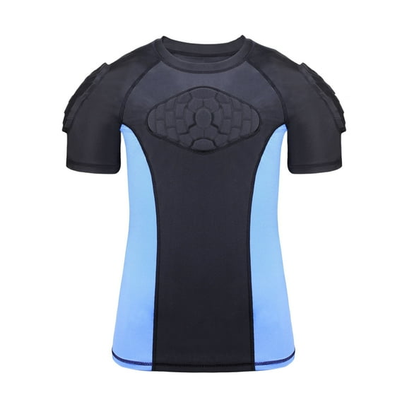 HAIYUE Youth New Padded Compression Shirt for Football to Protect Chest Shoulder Back of Size S