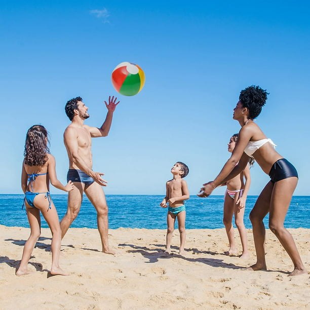 Ballons de plage en vrac HTOOQ (lot de 12) 16 pouces gonflable arc-en-ciel  jouets de ballon de plage pour enfants, douzaine de ballons de plage pour  jeux, jouets de piscine, décorations, cadeaux