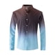 thumbnail image 4 of Blusa y camisa de manga larga con cuello alto para hombre, estilo informal, a rayas, con cuello alto, tipo cárdigan, camisa con botones, blusa de poliéster para hombre, 4 of 9