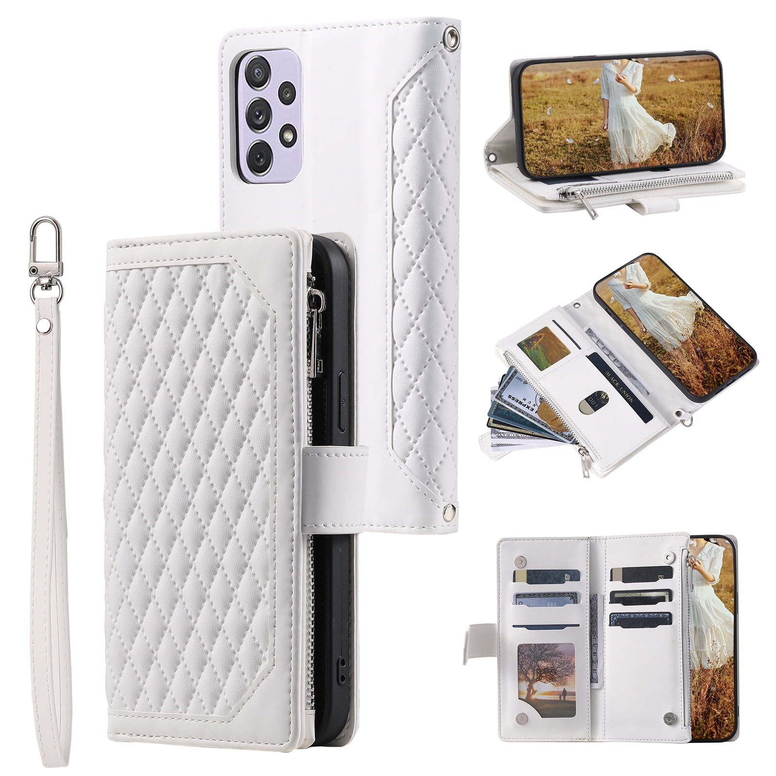 Slim Long Strap PU Leather Phone Case For Samsung Galaxy S21 +/A72/A52/A32  5G