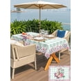 thumbnail image 4 of Easter Bunny Roses Outdoor Tablecloth - 60x102 Inch Rectangle Dining Table Cover, Pink Floral Spring Green Buffalo Plaid Waterproof Outdoor Table Cloth with Umbrella Hole & Zipper for Picnic/Patio, 4 of 7