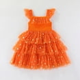 thumbnail image 5 of Larisalt Toddler Baby Girls Clothes Kids Easter Dress Ruffle Sleeveless Carrot Bunny Decor Tulle Tutu Princess Dress, 5 of 6