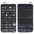 thumbnail image 4 of Double Sided Jewelry and Small Items Storage Hanging Bag with 80 Transparent Pockets and Steel Hanger in Black for Home, 4 of 7