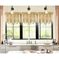 thumbnail image 2 of 1-Piece Wave Valance with Bead-Trim Tassels, Semi-Sheer Light-Filtering, Rod Pocket, Tailored for Kitchen and Living Room Décor Gold Color, 52" Wide x 18" Length.", 2 of 4