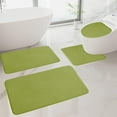 thumbnail image 5 of 4-Piece Foam Bath Mat Set Soft & Absorbent Bathroom Rugs Non-Slip Rubber Backing Washable 16x24in,16x20in,15x17in Gray Khaki Dark Blue Green Red, 5 of 9