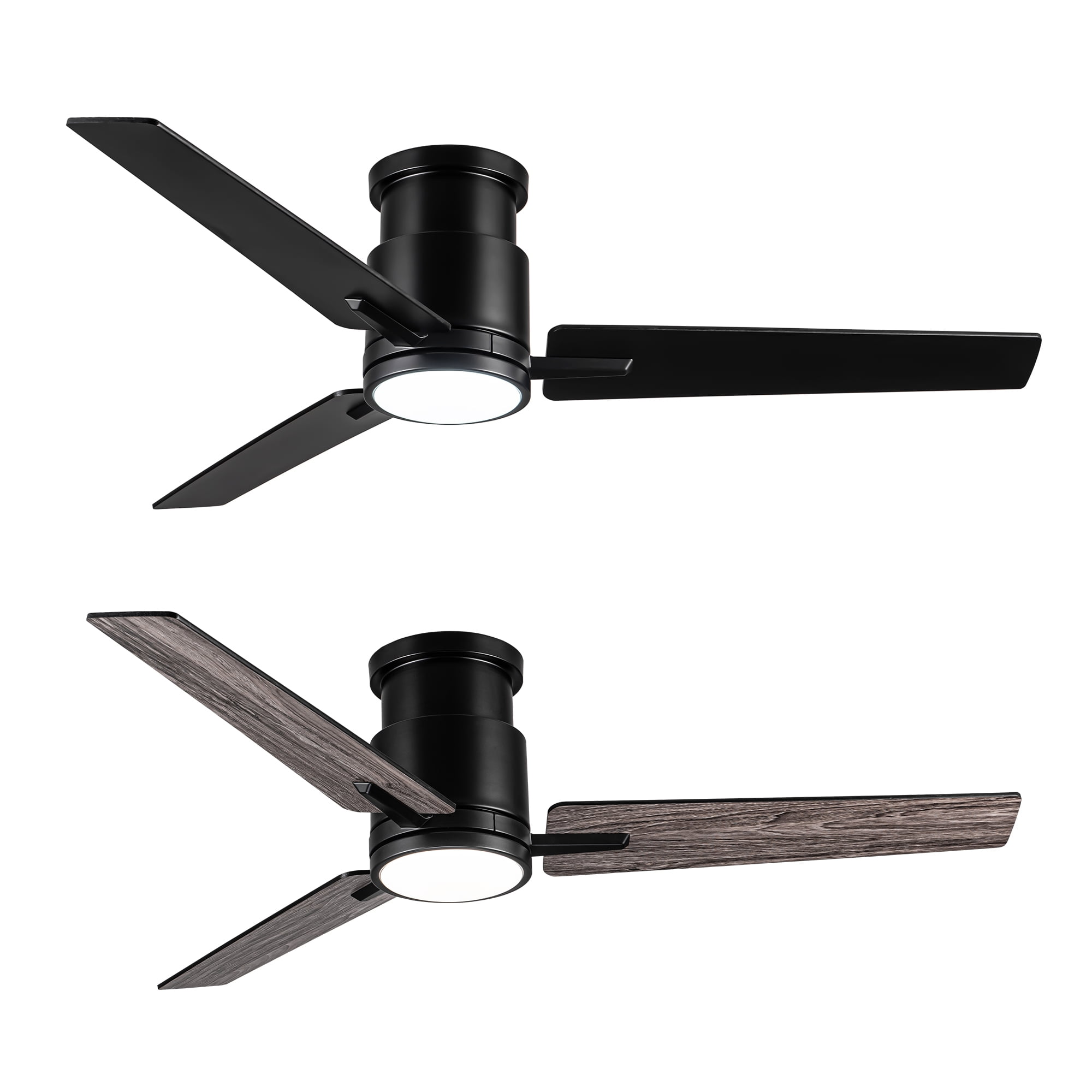 Leumius 52" Black Lowe Profile Ceiling Fan with Dimmable 3CCT LED Light,Modern Ceiling Fan for Living Room Bedroom