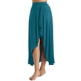 thumbnail image 1 of Alvivi Jupe Longue Plissée Élégante pour Femmes Taille Élastique Rétro Asymétrique Danse Vert m, 1 of 7