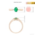 thumbnail image 4 of ANGARA Natural Tapered Shank Emerald Solitaire Ring with Diamond Accents in 14K Rose Gold for Women (Size-6x4mm) | May Birthstone, Birthday, Anniversary, Jewelry Gift for Women | Natural Emerald Ring, 4 of 8